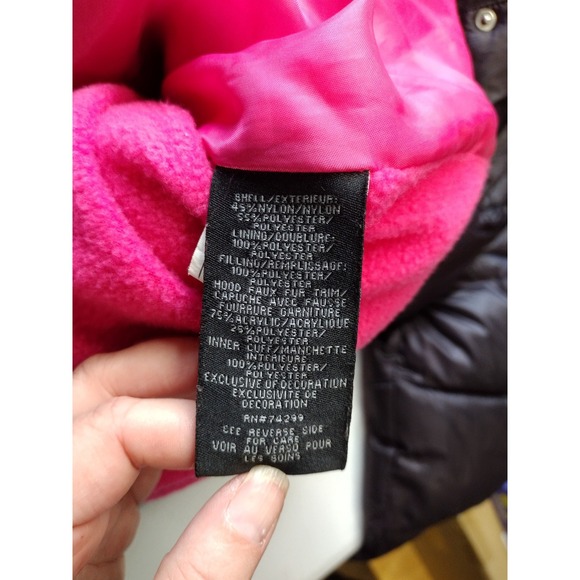 Steve Madden Girls Puffer Coat Kids Winter Jacket with Faux Fur Hood 10/12 - Picture 5 of 5